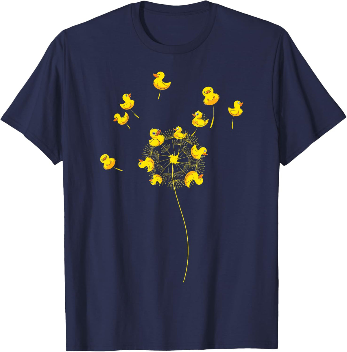 Rubber Duck Bath Toy Dandelion Bath Duck Squeaky Duck , black, s T-Shirt - T-Shirt | Navy