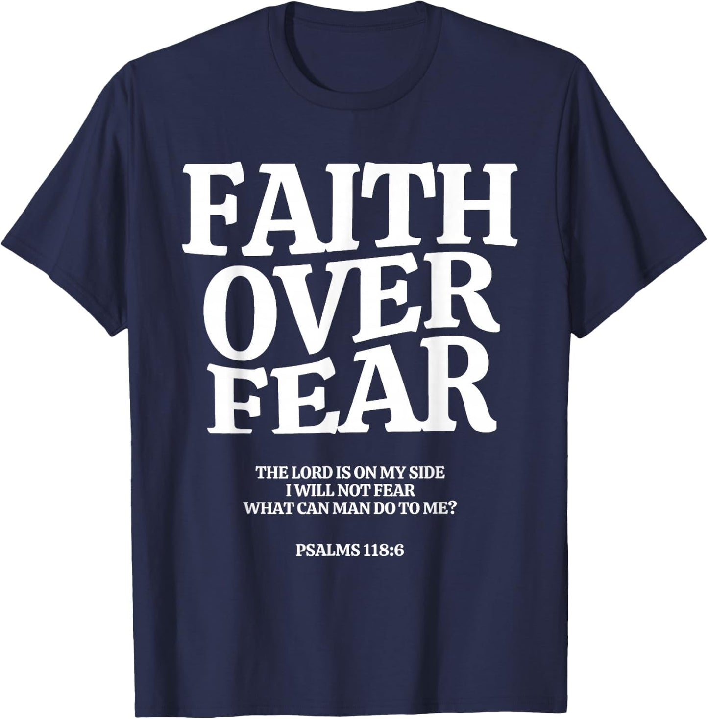 Faith Over Fear , ,Teens,Kids.Christian T-Shirt - T-Shirt | Navy