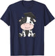Kids School Nursery Cow Graduation T-Shirt - T-Shirt | Navy