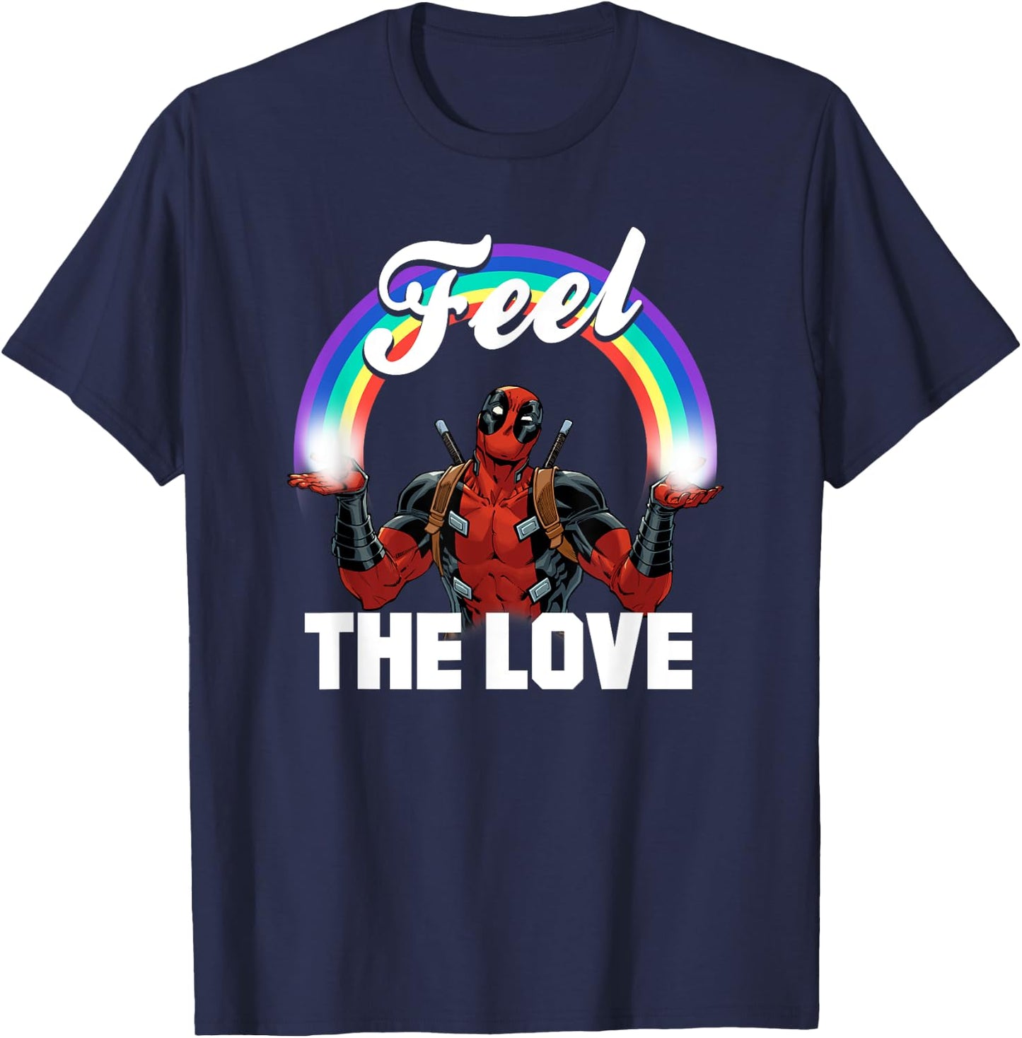 Marvel Deadpool Feel The Love , Black T-Shirt - T-Shirt | Navy