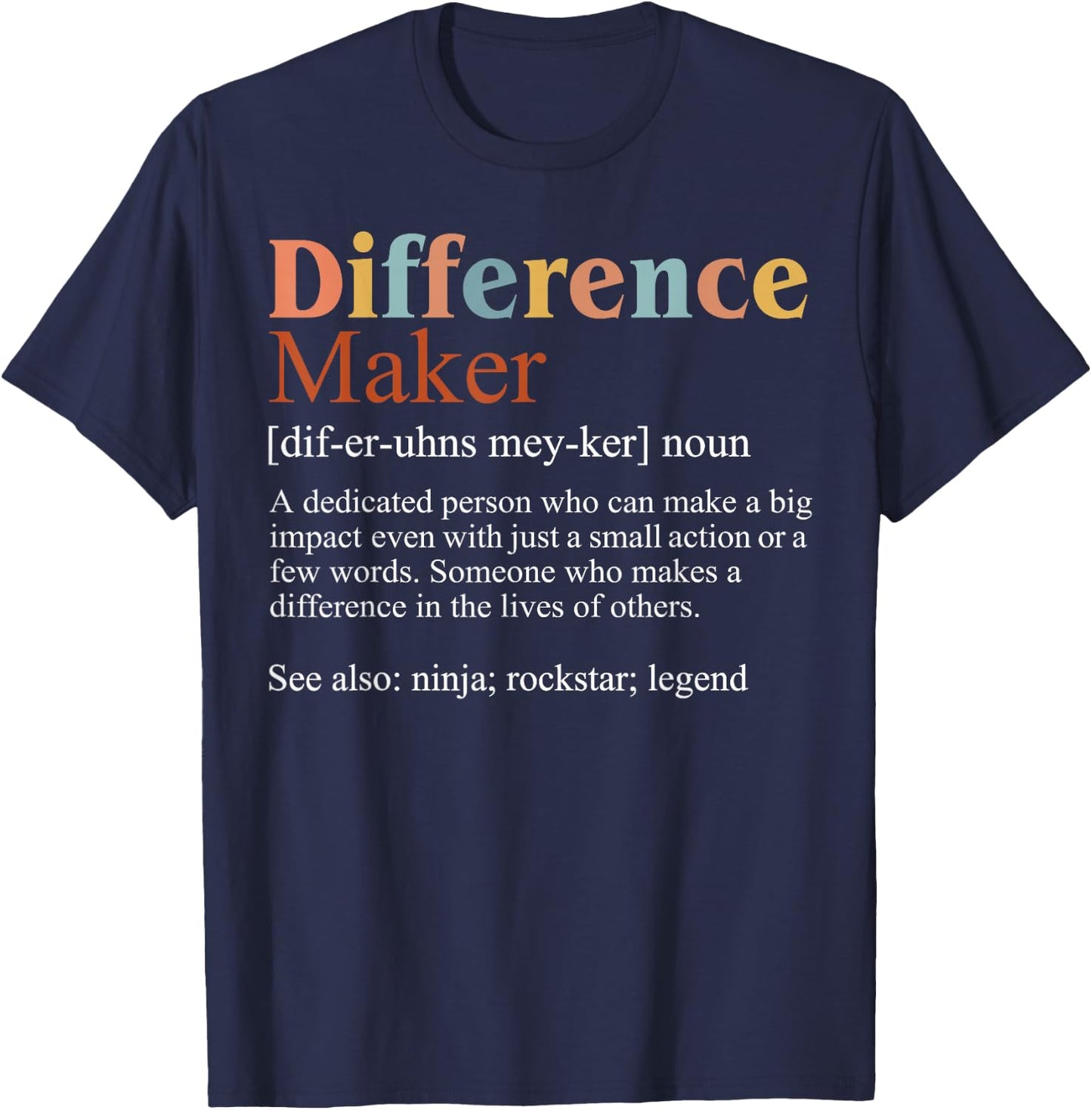 Vintage Difference Maker Definition Teachers Mom Boss Women T-Shirt - T-Shirt | Navy