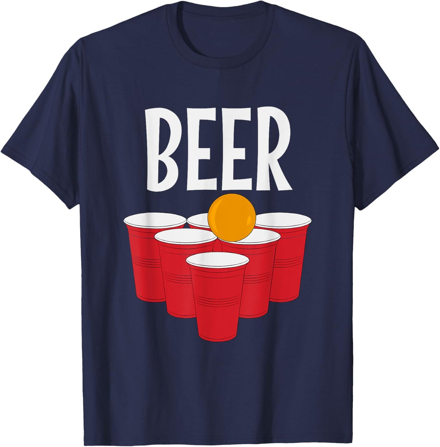 Funny Beer Pong drinking Halloween Carnival Partner Costume T-Shirt - T-Shirt | Navy