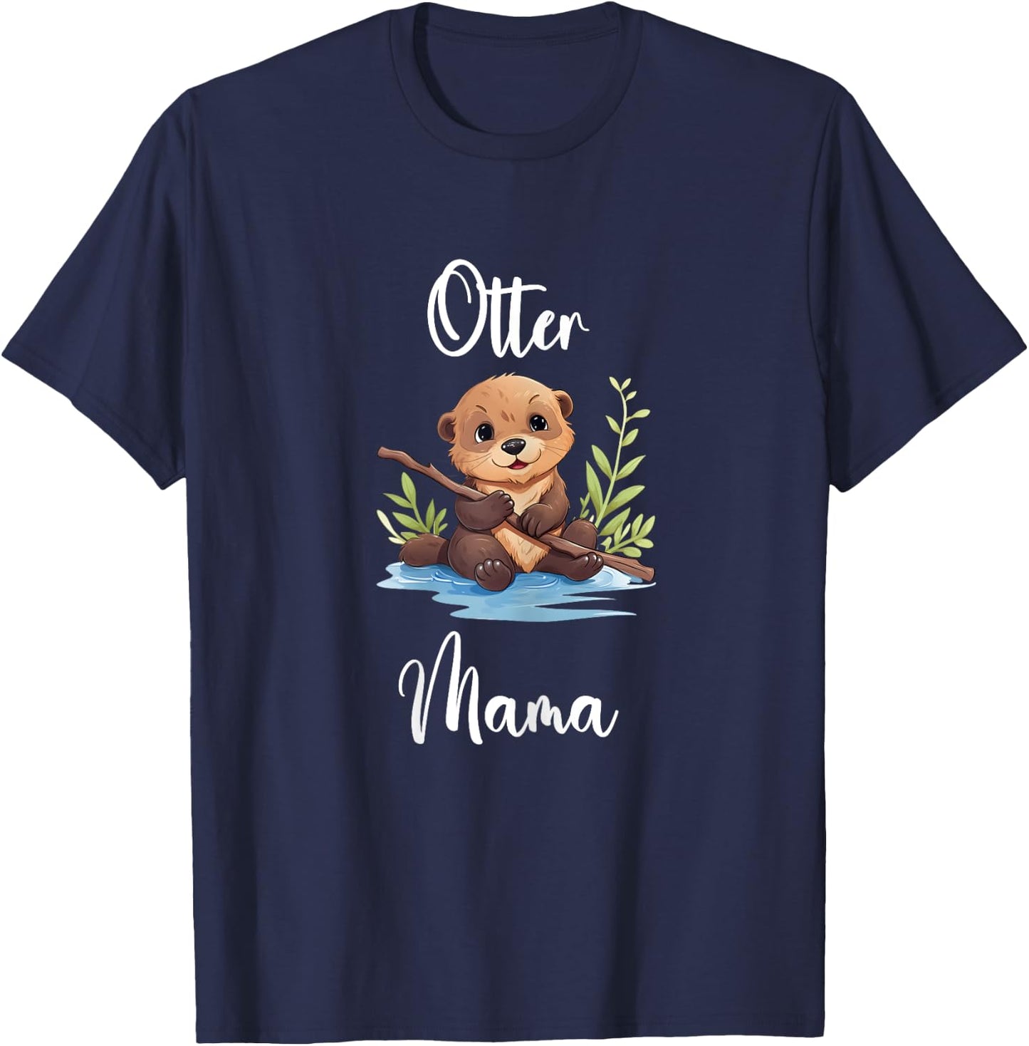 Otter Mama Shirt Funny Otter Mom Otter Lover Pet Otter T-Shirt - T-Shirt | Navy