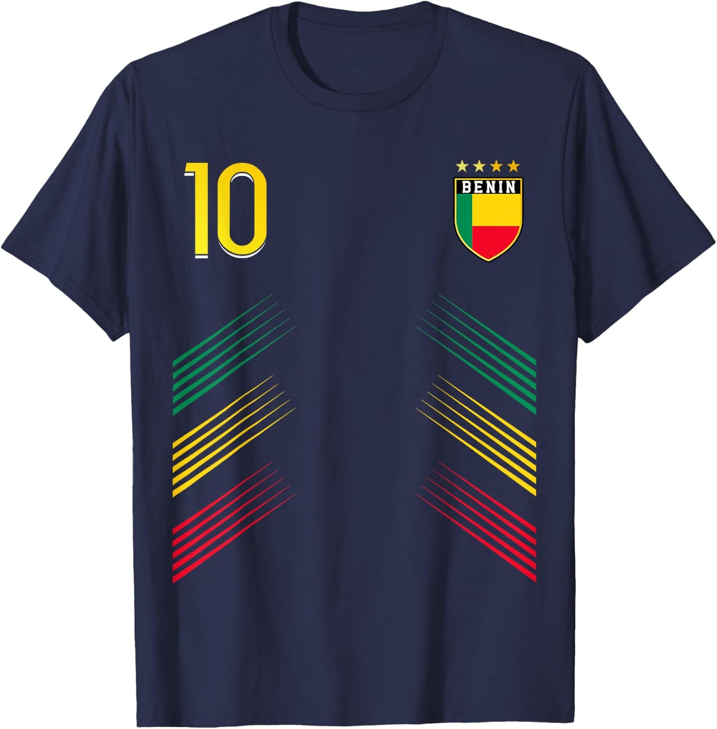 Benin Flag Lovers of Pride Benino , Black, S T-Shirt - T-Shirt | Navy