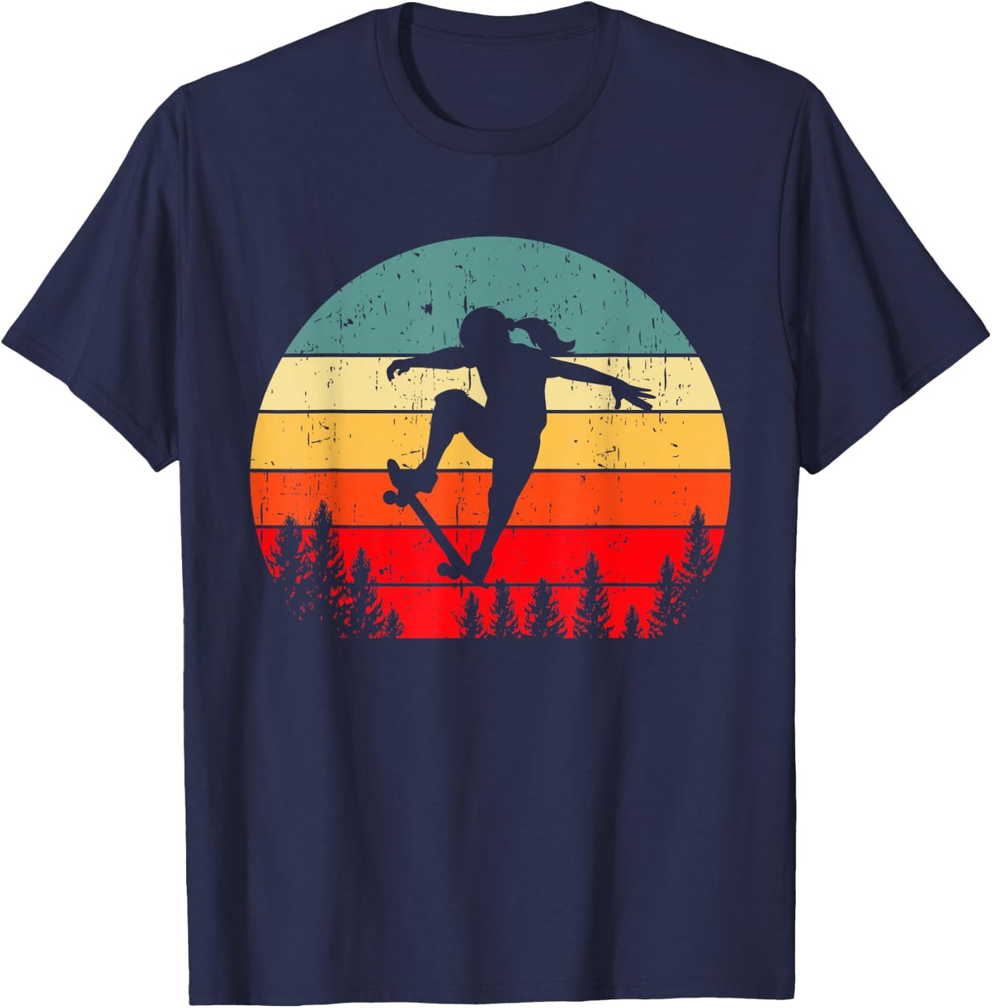 Skater Girl Skateboarder Girl Skateboarding Gift T-Shirt - T-Shirt | Navy