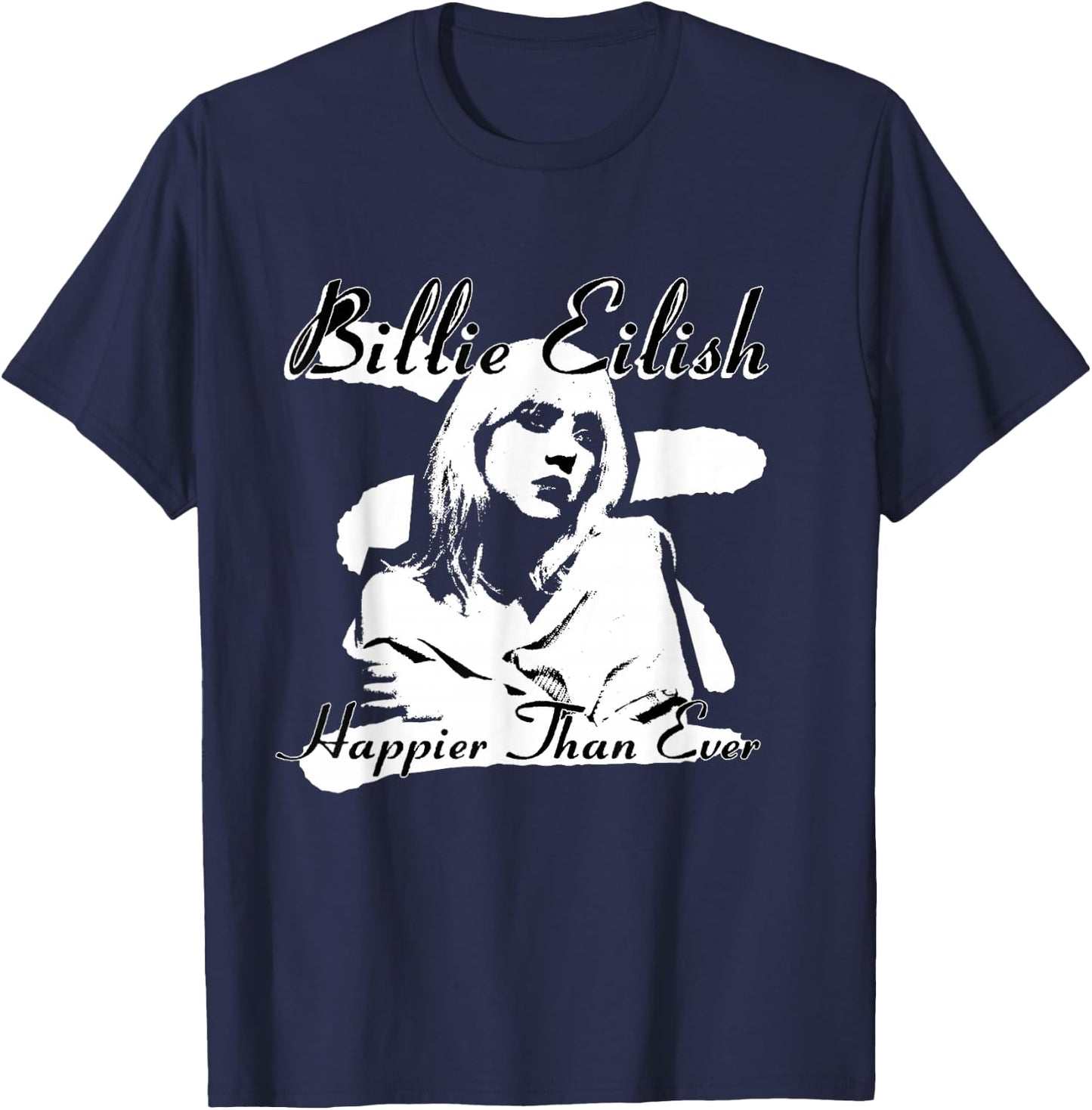 Official Billie Eilish Happier Than Ever Black , black T-Shirt - T-Shirt | Navy