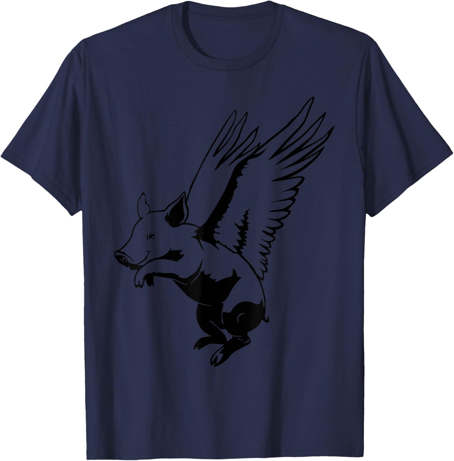 Flying Pig with Wings Fly Pig Lovers T-Shirt - T-Shirt | Navy