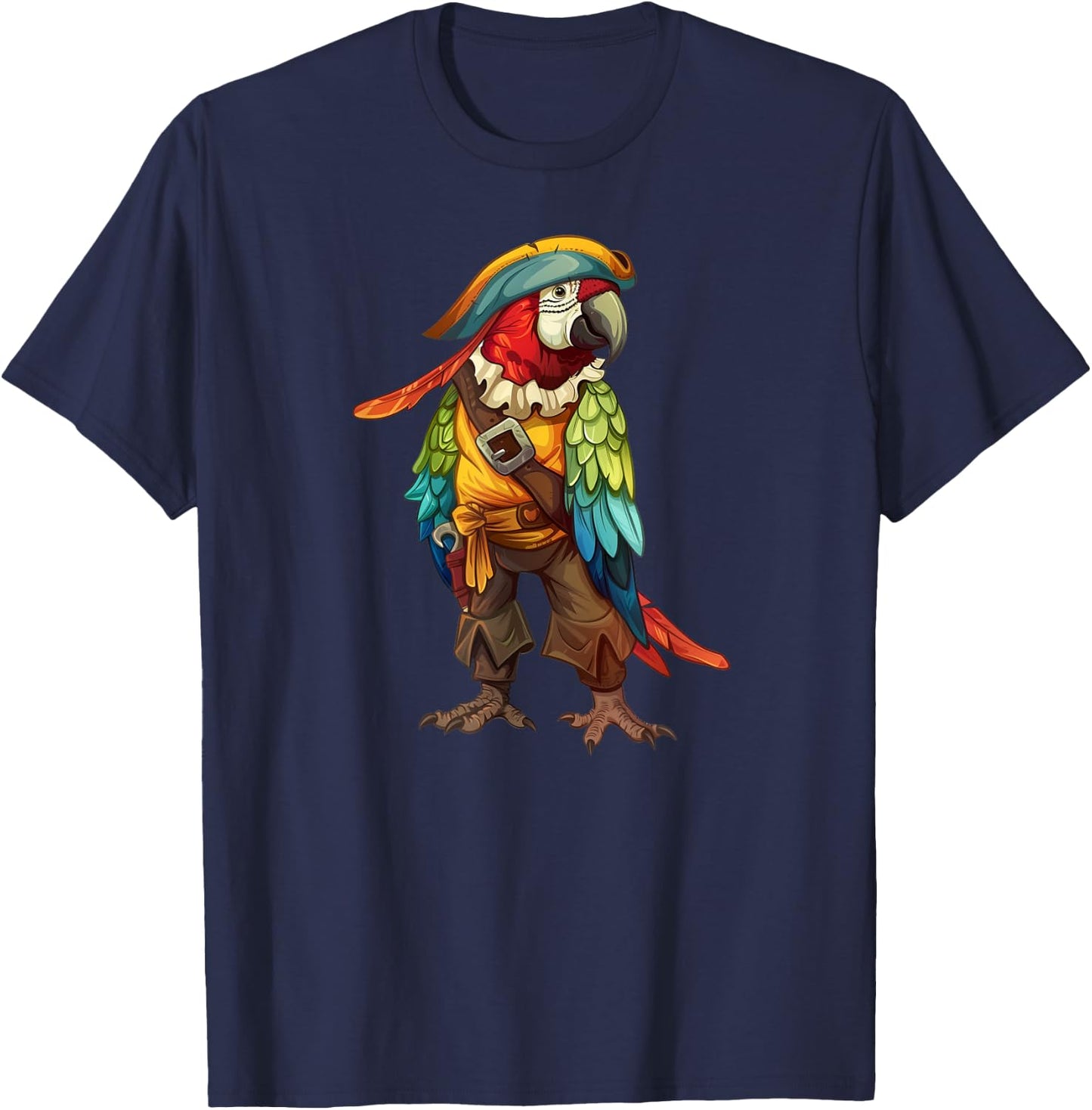 Funny Parrot Pirate Parrot - Parrot Dressed As A Pirate T-Shirt - T-Shirt | Navy