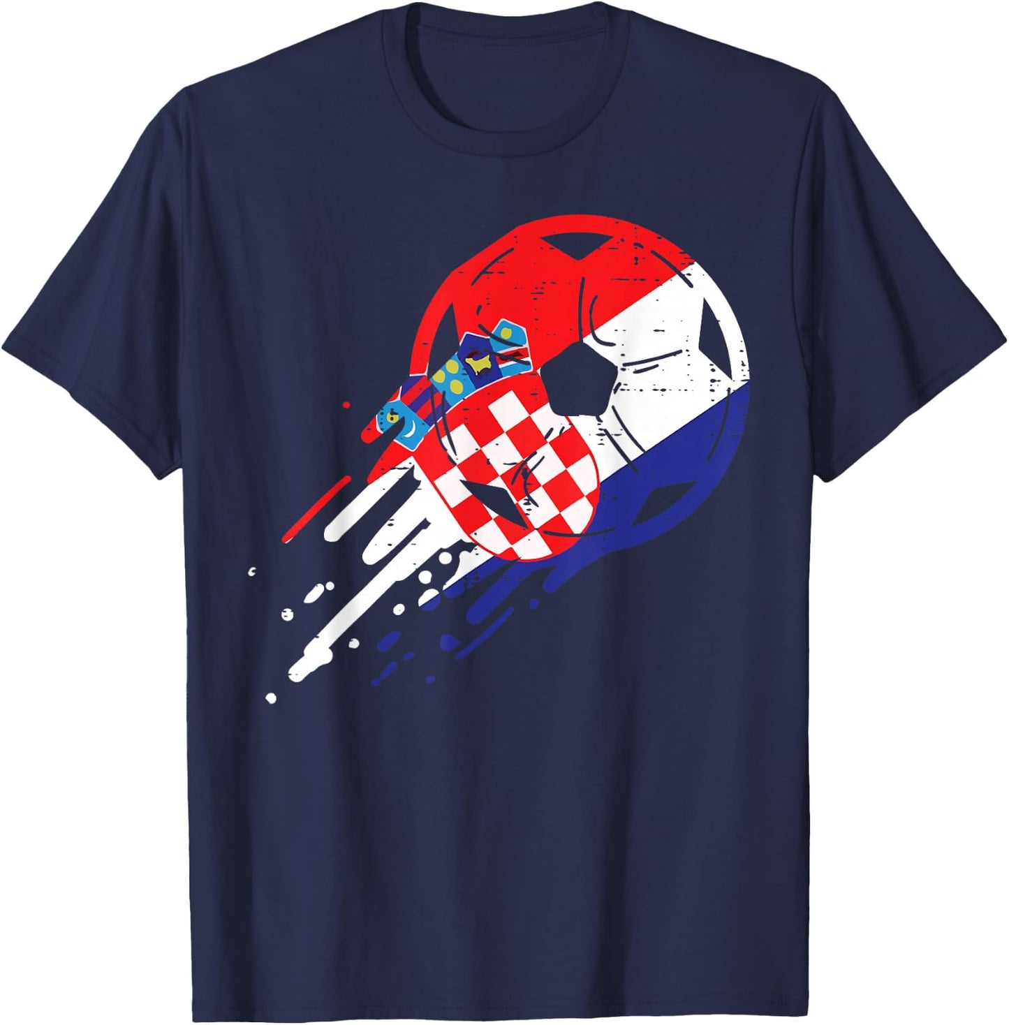 Croatia Flag Croatian Soccer Football Fan Men Women Kids T-Shirt - T-Shirt | Navy