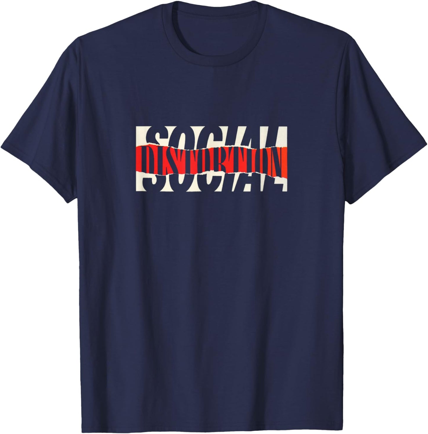 Social Distortion Offizielles Torn Logo , Erwachsene, Schwarz, S, Kurzarm T-Shirt - T-Shirt | Navy