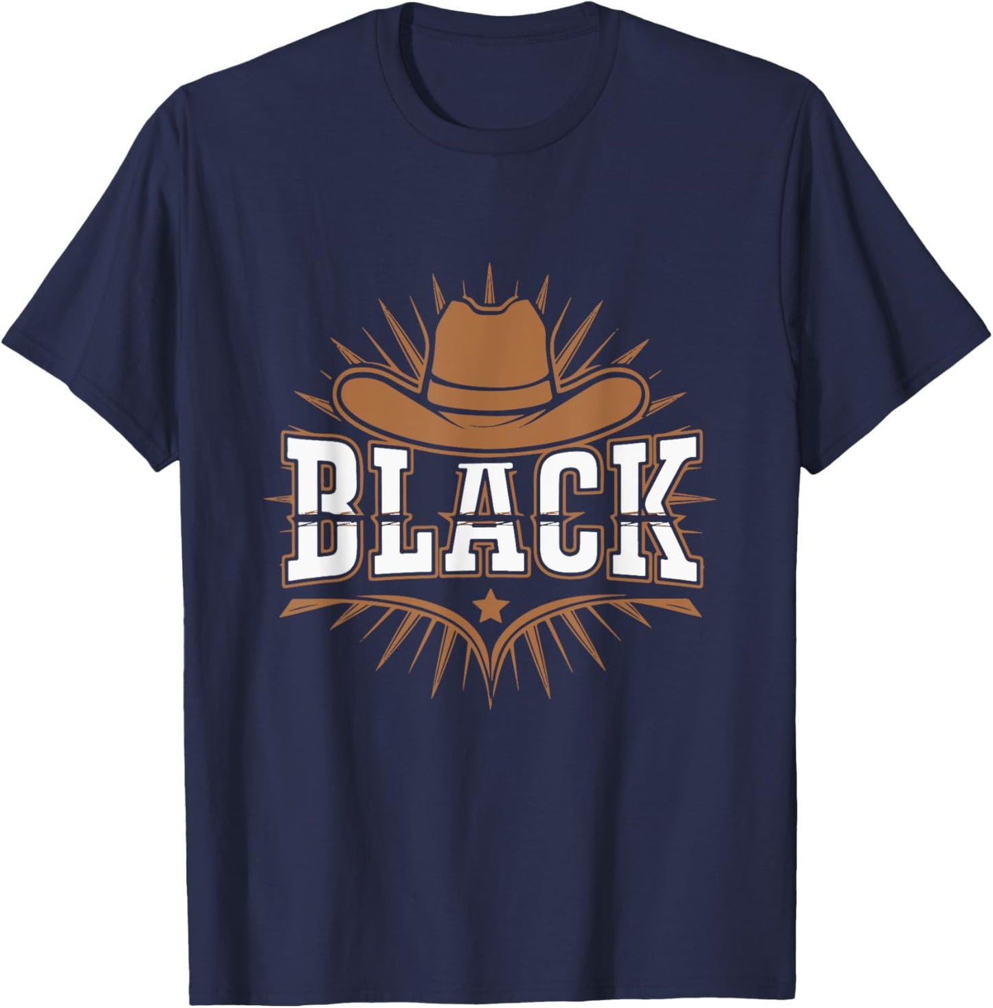Black Cowgirl Western African Women Melanin Cowgirl T-Shirt - T-Shirt | Navy