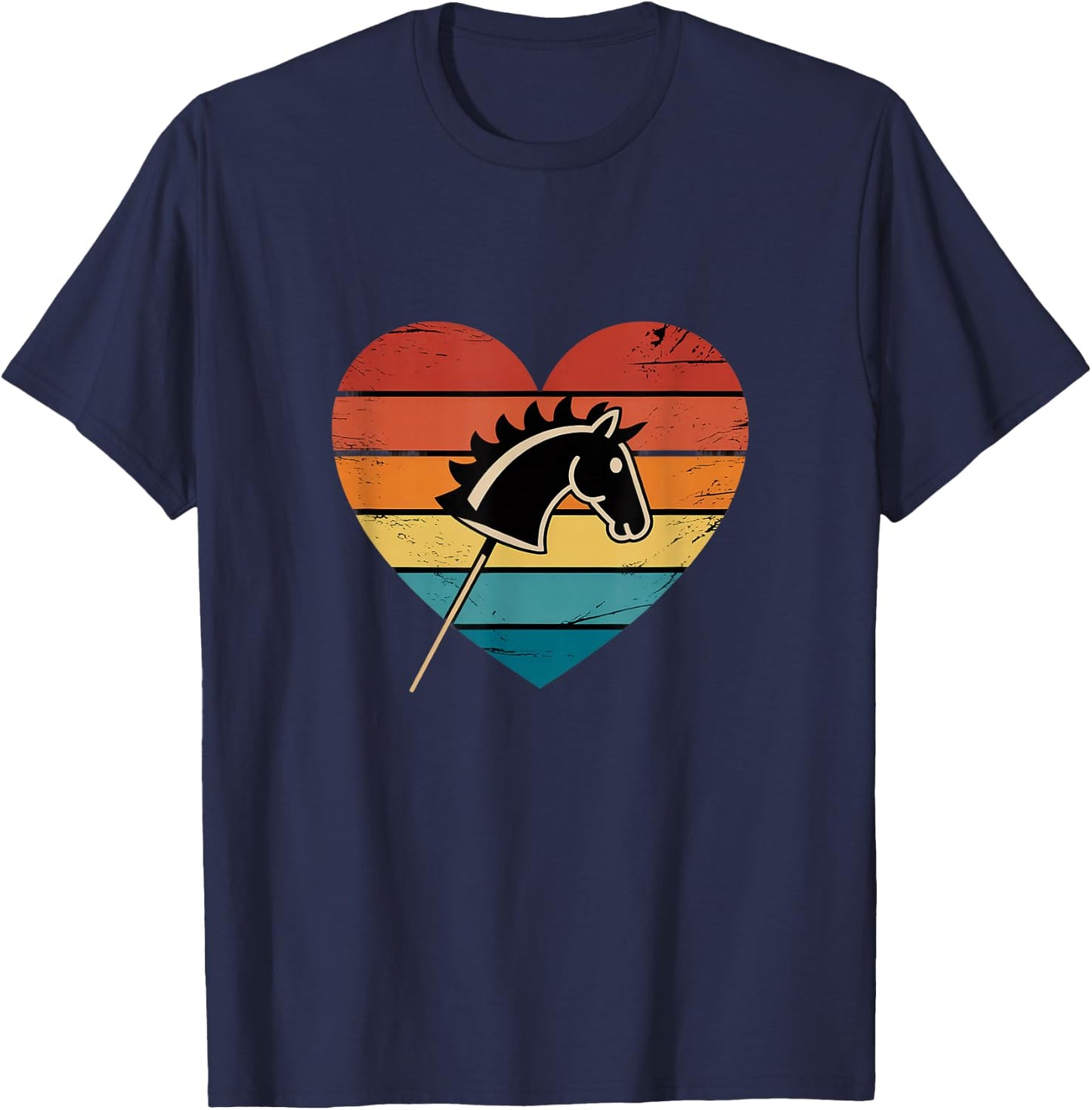 Retro Hobby Horse Lover T-Shirt - T-Shirt | Navy