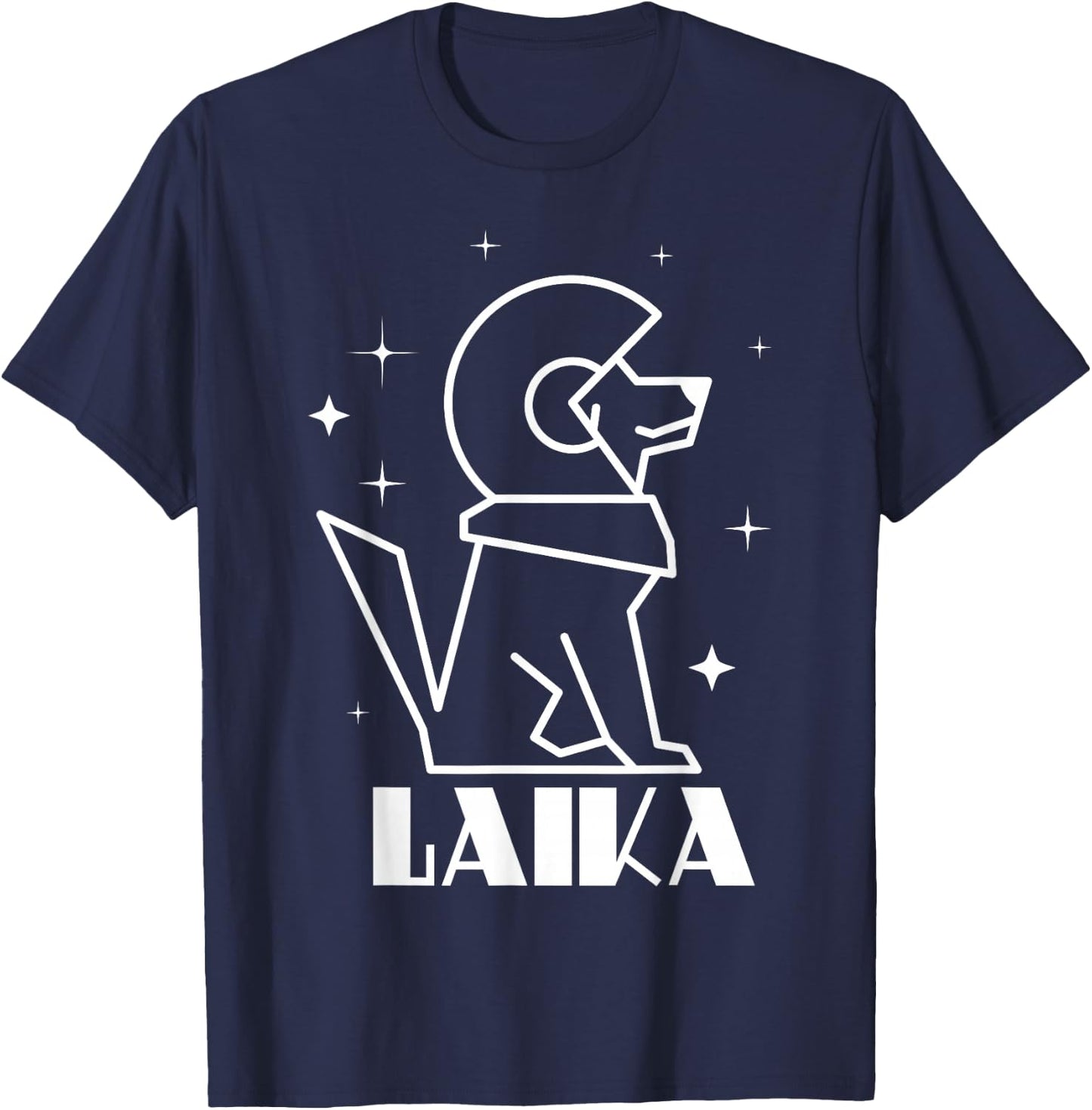 Laika Dog Sputnik Space Dog Space Travel USSR T-Shirt - T-Shirt | Navy