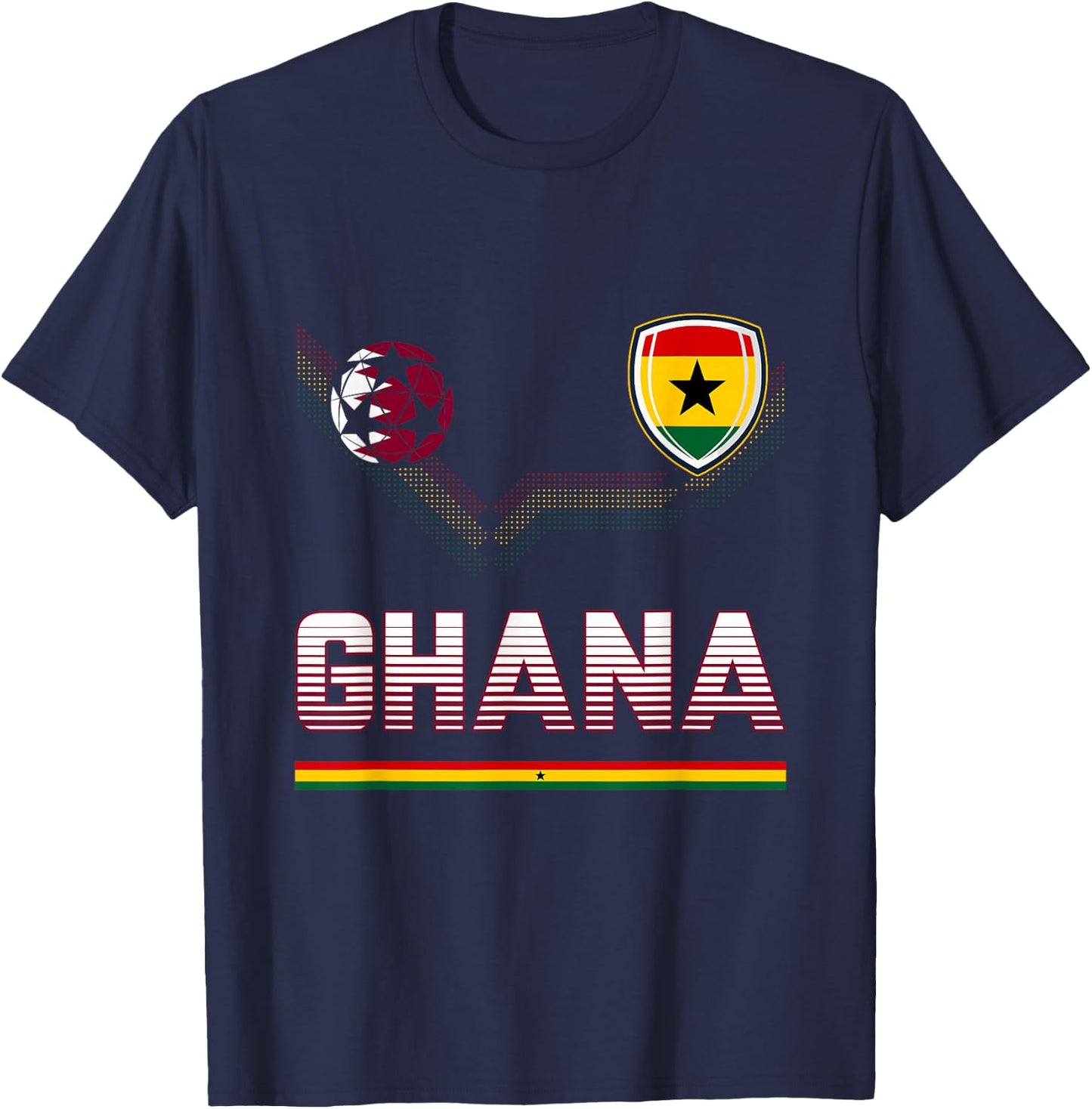 Ghana Fußball-Fan-Trikot Ghanaian Flagge Fußballliebhaber T-Shirt - T-Shirt | Navy