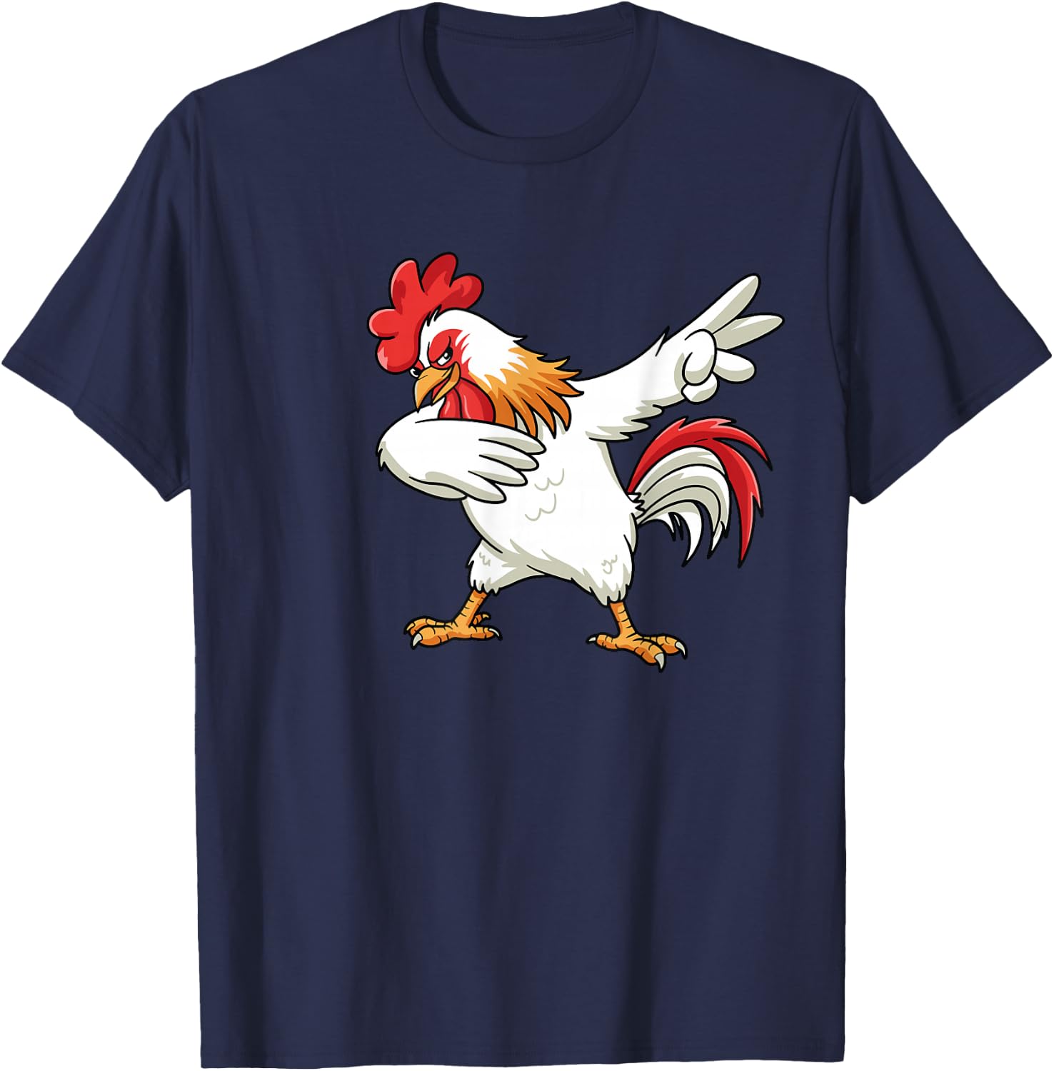Dabbing Chicken Dab Animal Graphic Boys Girls Women Kids T-Shirt - T-Shirt | Navy