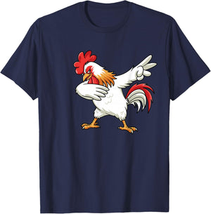 Dabbing Chicken Dab Animal Graphic Boys Girls Women Kids T-Shirt - T-Shirt | Navy