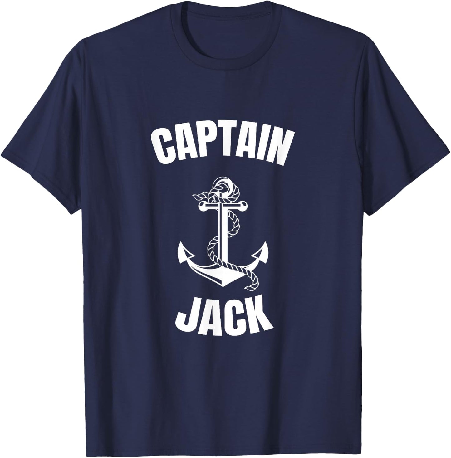 Captain Jack Anchor First Name Ship Captain T-Shirt - T-Shirt | Navy