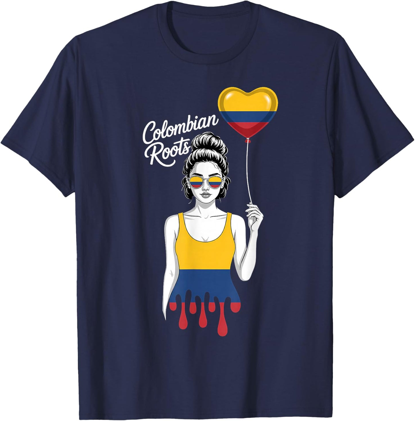 Colombia Flag Colombian Flag Colombian Roots Colombian Pride T-Shirt - T-Shirt | Navy