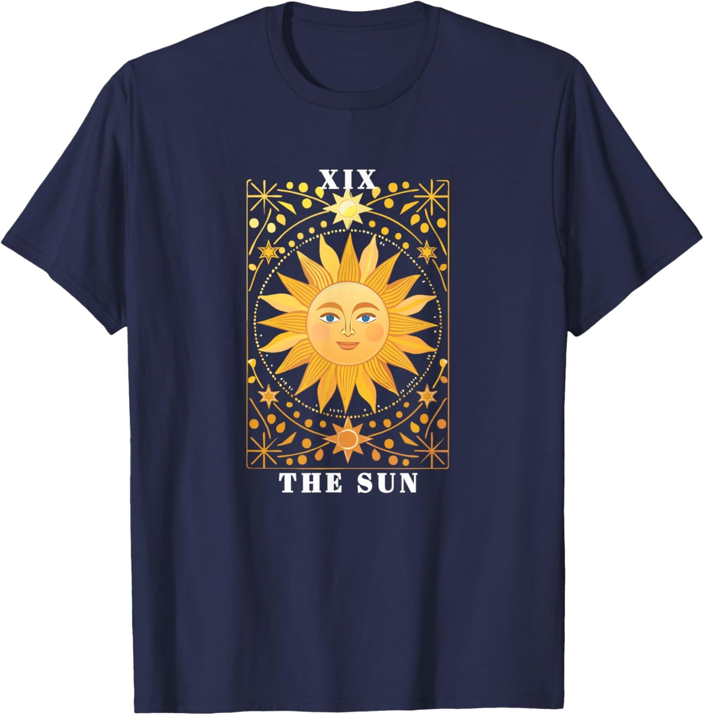 Carte de Tarot bohème The Sun Spiritual Artwork Fire Element T-Shirt - T-Shirt | Navy