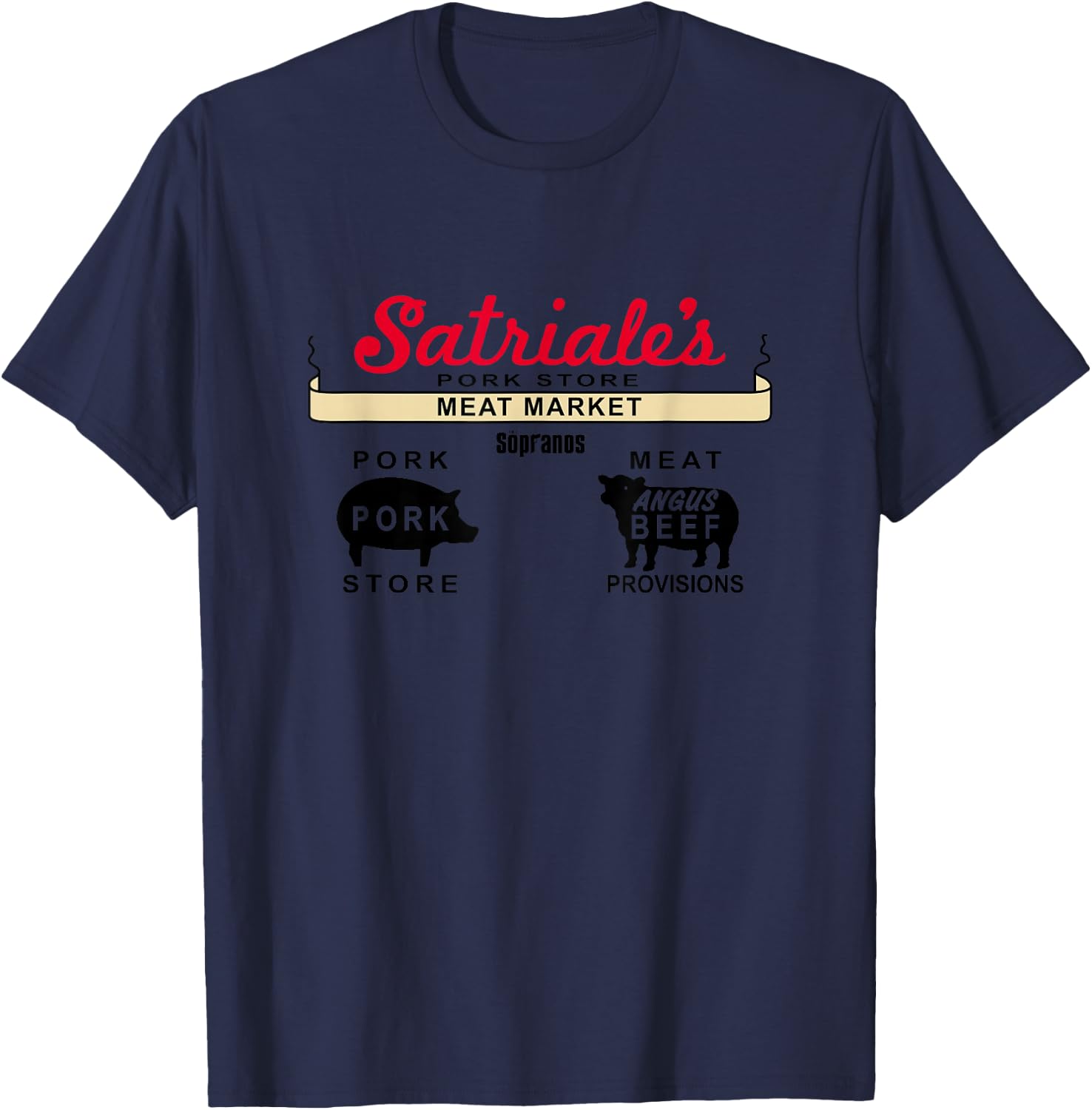 The Sopranos Satriale's Classic Meat Market Graphic Apparel T-Shirt - T-Shirt | Navy