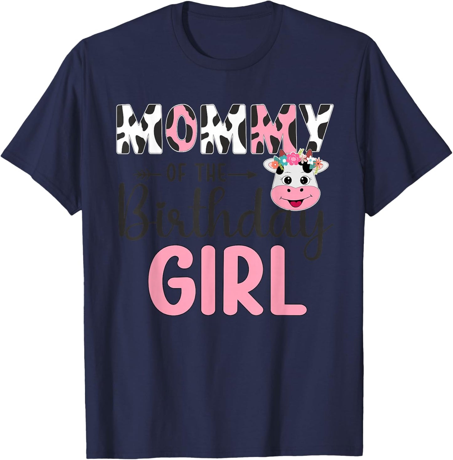 Mum of the Birthday Child's Farm Cow 1st Birthday Child T-Shirt - T-Shirt | Navy