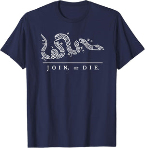 United States Thirteen Colonies Join or Die Snake T-Shirt - T-Shirt | Navy