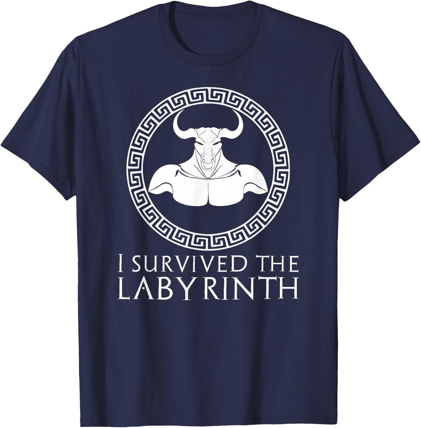 Minotaure - Mythologie Grecque Amusante - I Survived The Labyrinth T-Shirt - T-Shirt | Navy