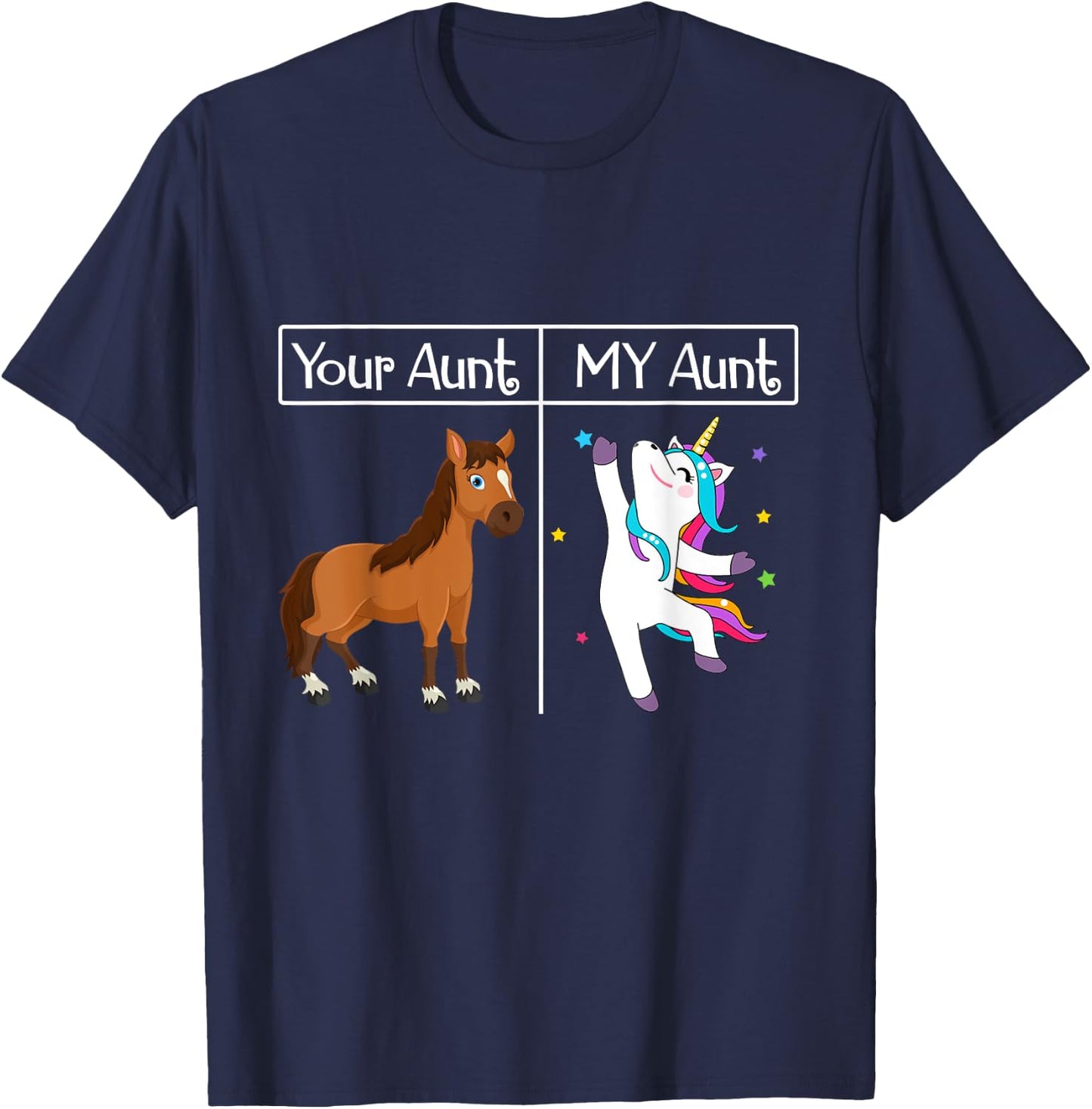 My Aunt Unicorn Funny & Cute Auntie Niece & Nephew Gift T-Shirt - T-Shirt | Navy