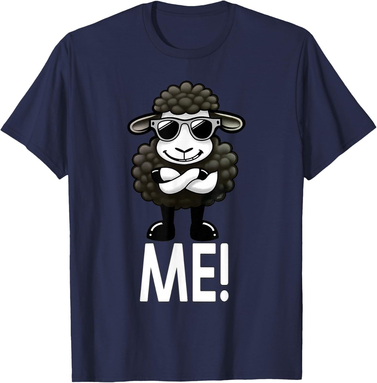 Me - Black Sheep: Proudly Unique. Black Sheep of the Family. T-Shirt - T-Shirt | Navy