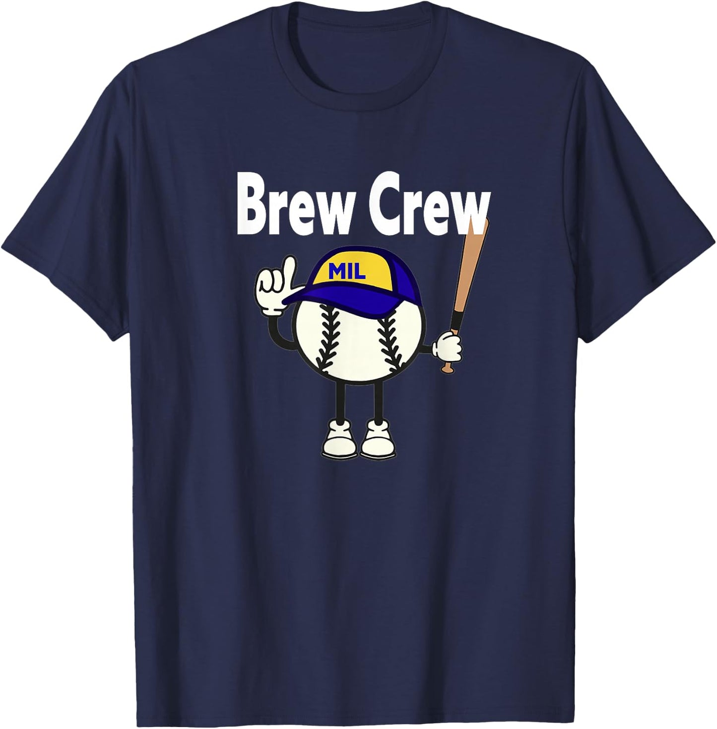 Baseball Freaks -Adults Boys Black Sausage Race T-Shirt - T-Shirt | Navy