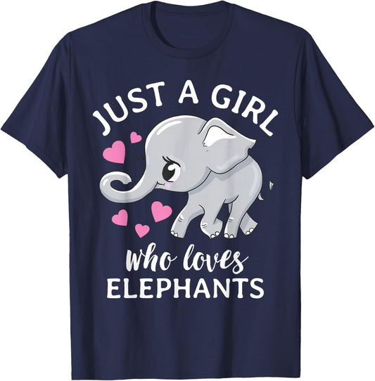 Just A Girl Who Loves Elephants T-Shirt - T-Shirt | Navy