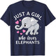 Just A Girl Who Loves Elephants T-Shirt - T-Shirt | Navy