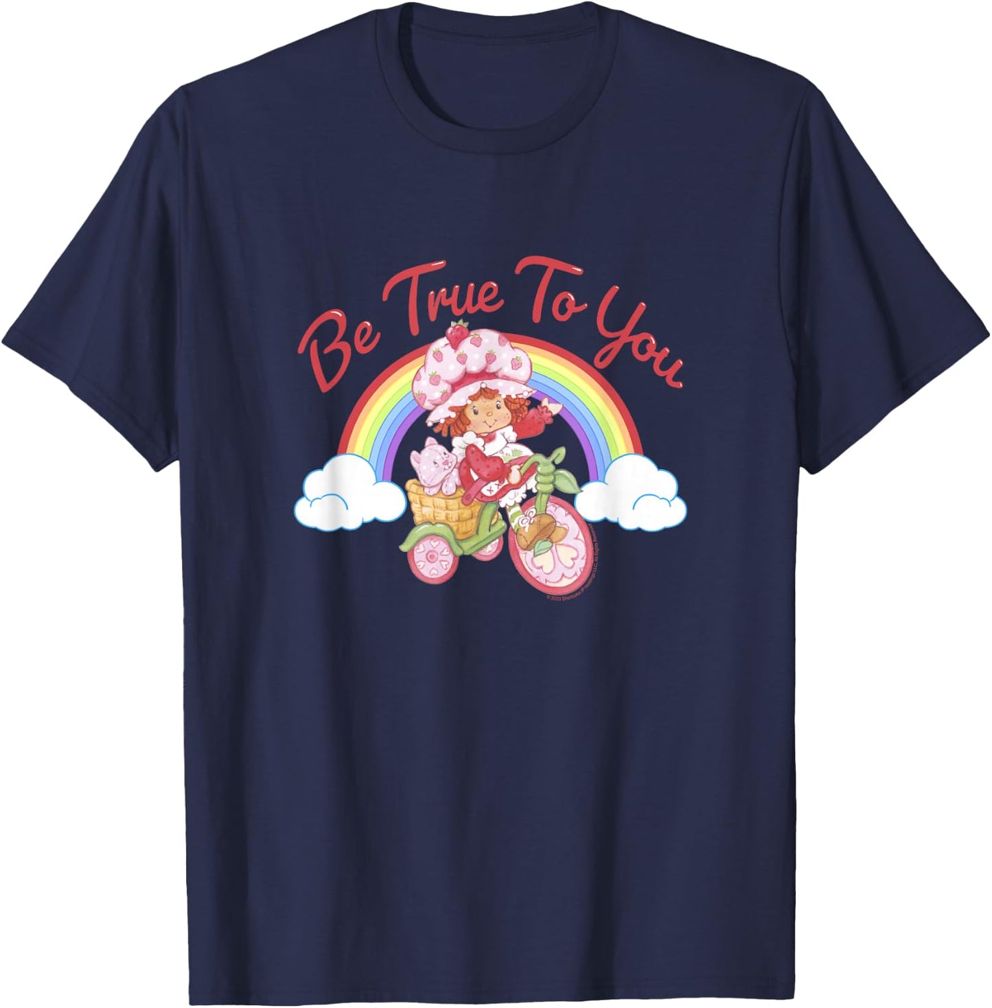 Strawberry Shortcake Be True to You Vintage Rainbow Bike T-Shirt - T-Shirt | Navy