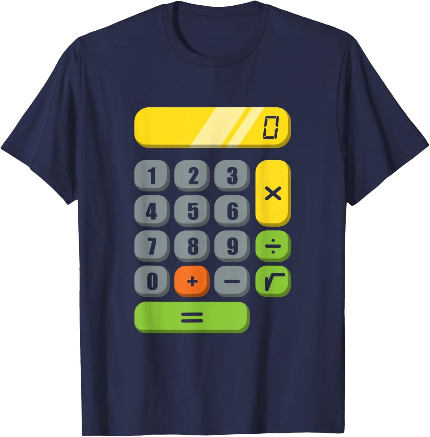 Calculator Costume Halloween Simple Cosplay Math Geek , black T-Shirt - T-Shirt | Navy