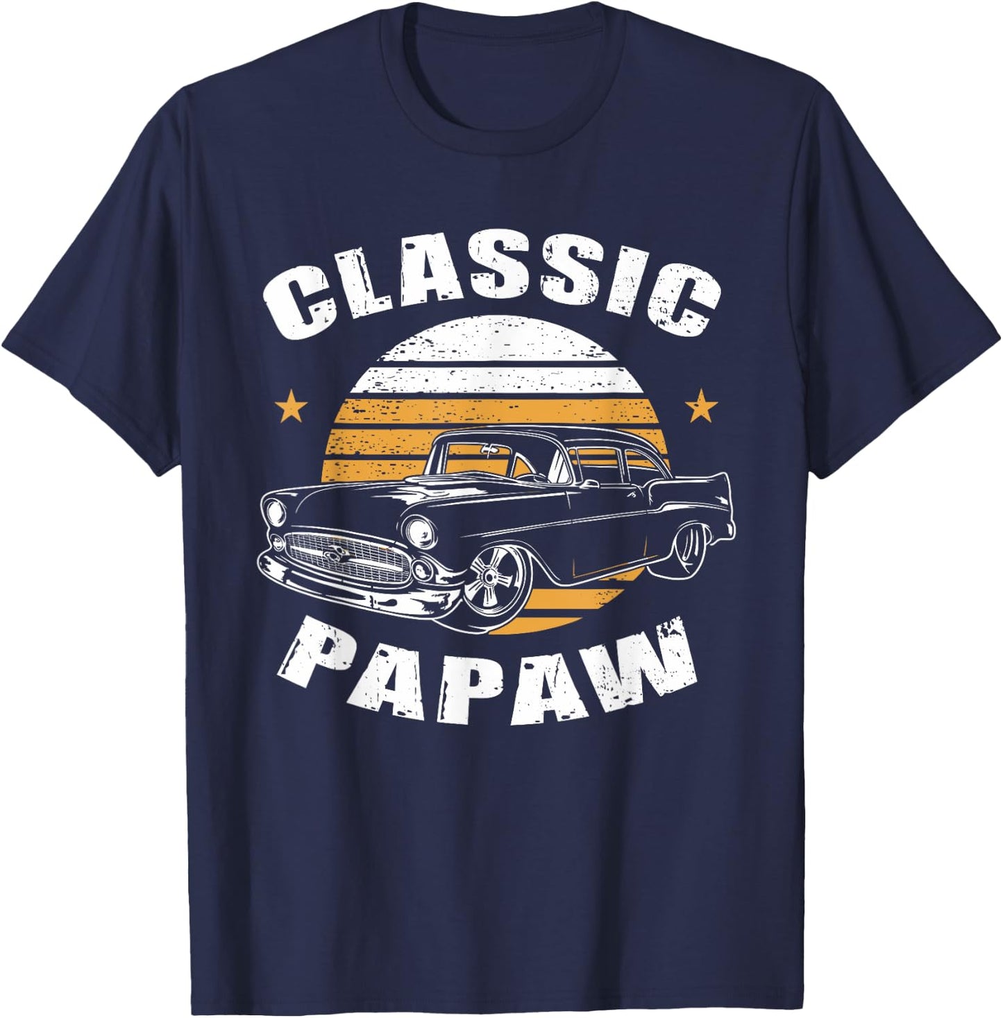 Papaw Vintage Retro Classic Funny Car Lover Enthusiast T-Shirt - T-Shirt | Navy
