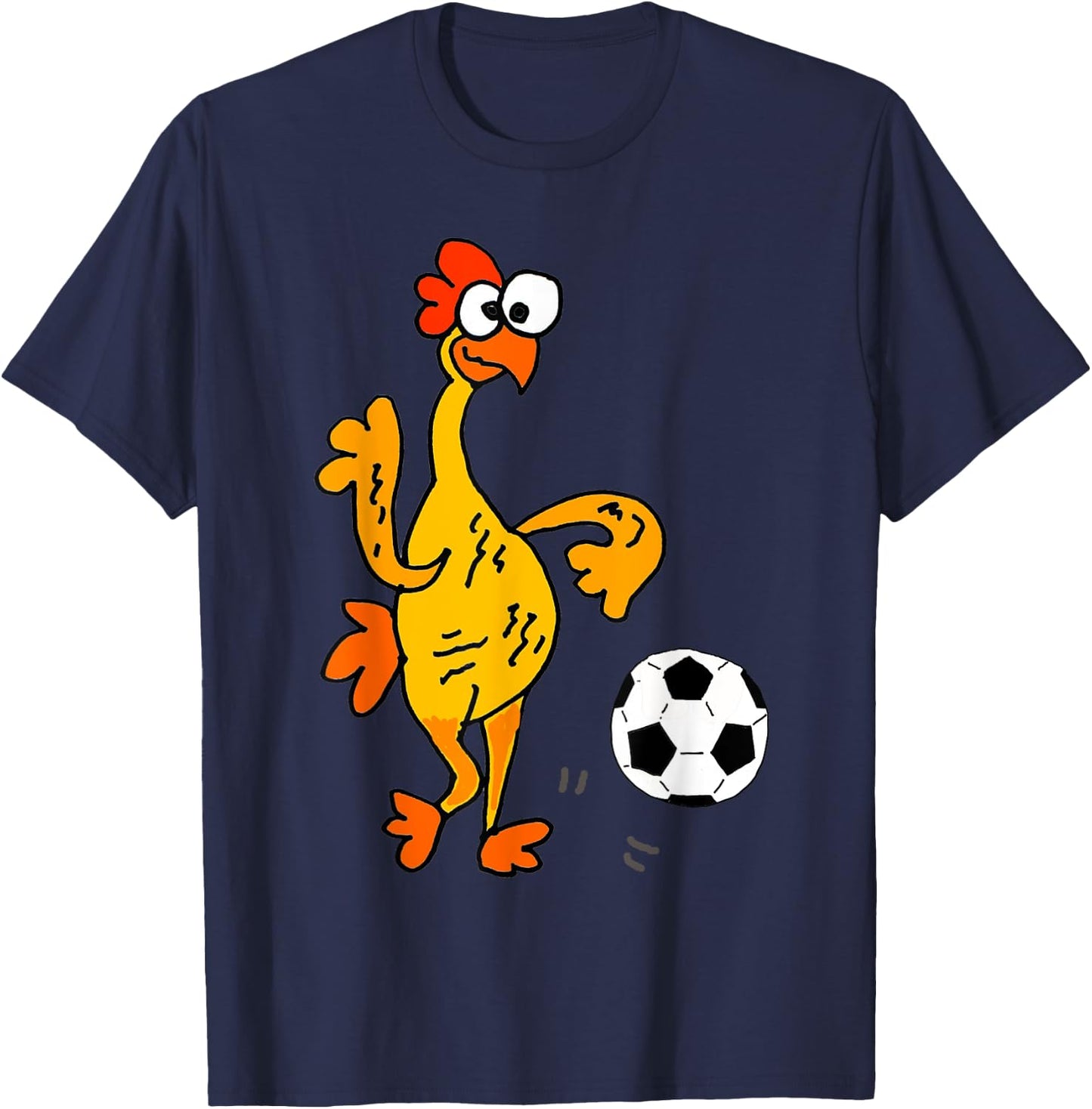 SmileteesSports Funny Rubber Chicken Playing Soccer T-Shirt - T-Shirt | Navy