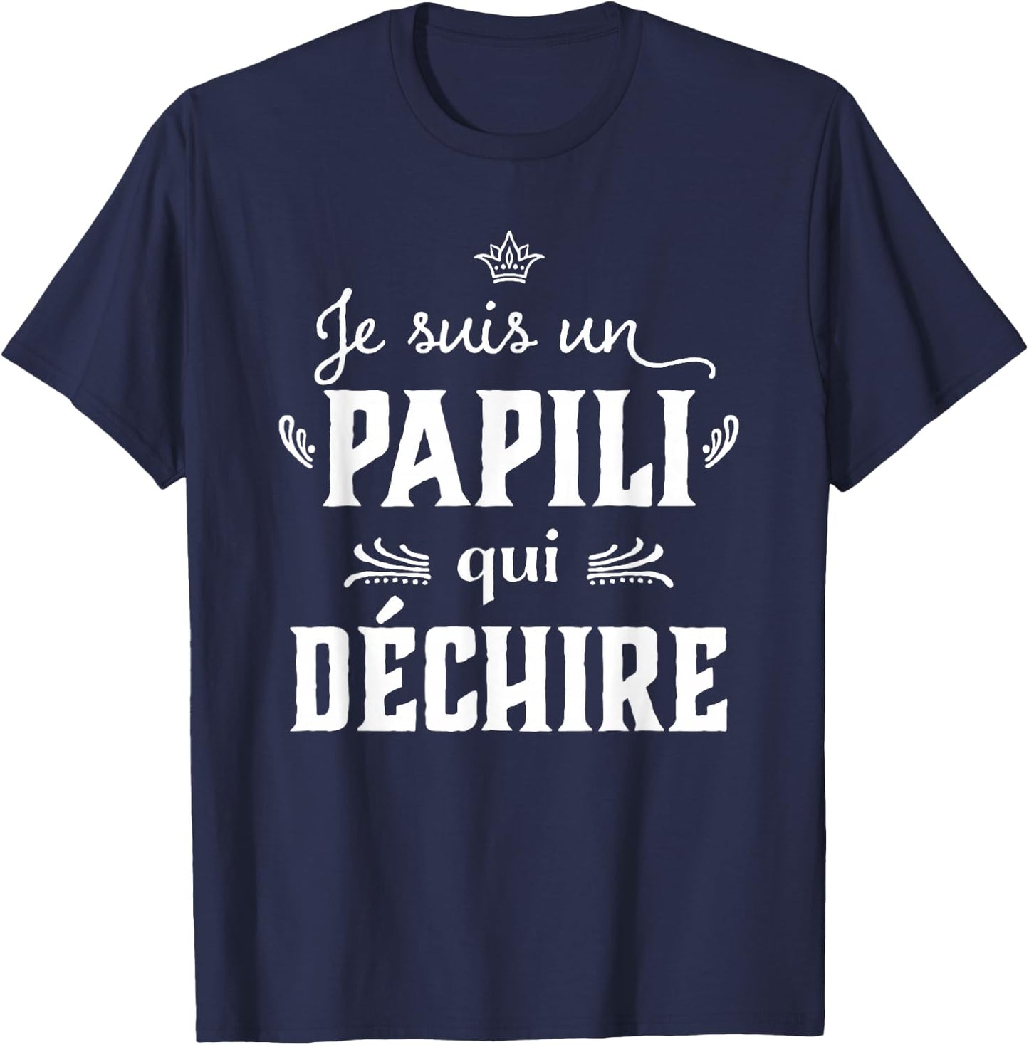 Papili qui rips Humour Grandpa Father's Day 2024 , Black, S T-Shirt - T-Shirt | Navy