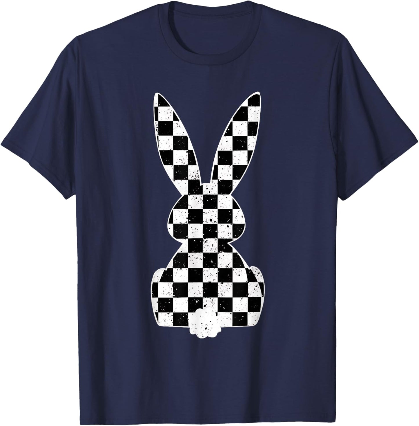 Racing Car Flag Bunny Happy Easter Race Car Boys Girls Kids T-Shirt - T-Shirt | Navy