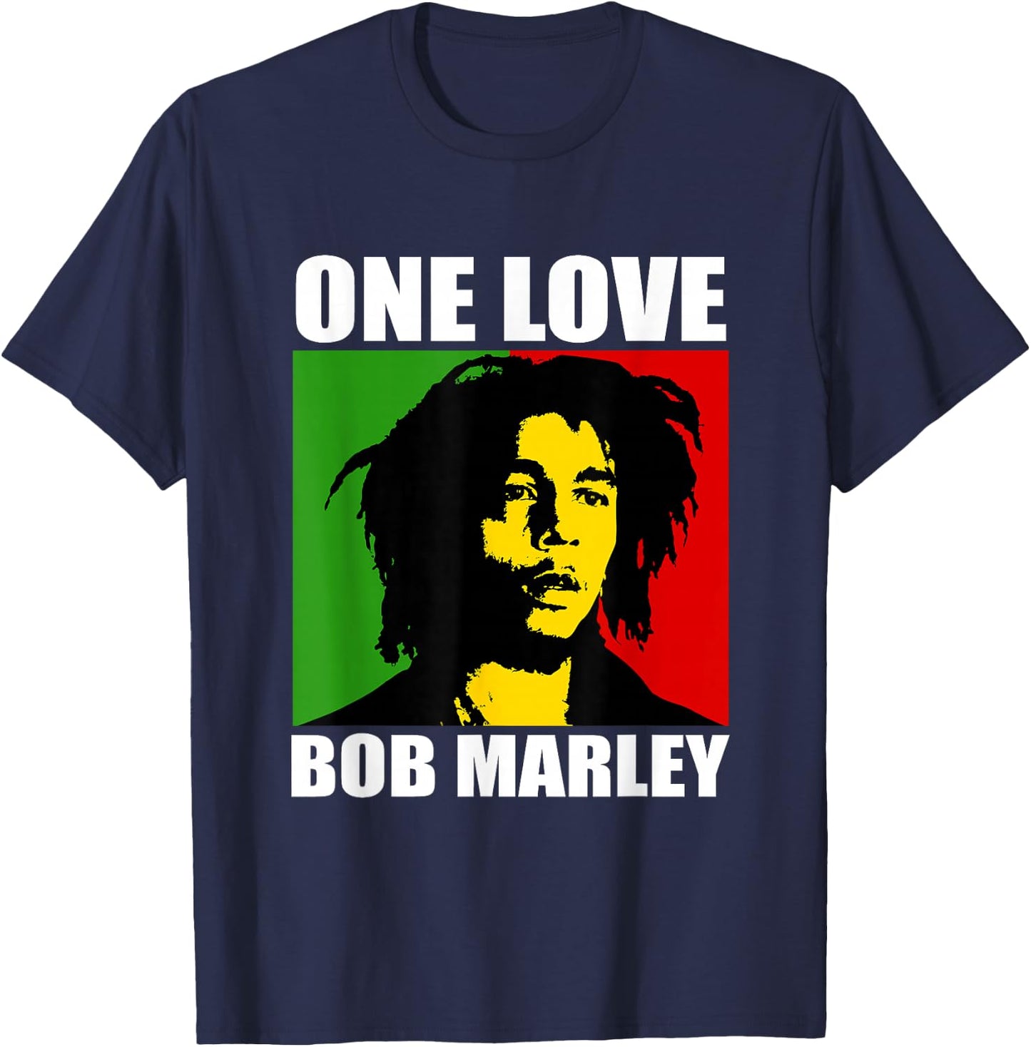 Official Rasta Bob Marley One Love , Black, S T-Shirt - T-Shirt | Navy