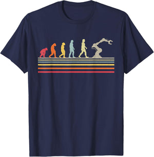 Robot Robotics Engineer Retro Vintage T-Shirt - T-Shirt | Navy