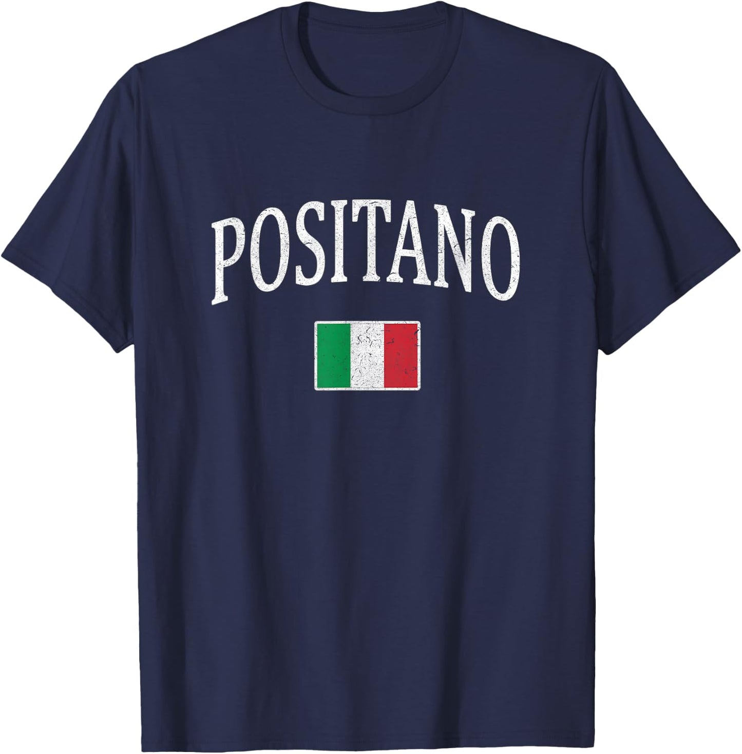 Positano Italy Italian Flag Italia Tourist Souvenir T-Shirt - T-Shirt | Navy
