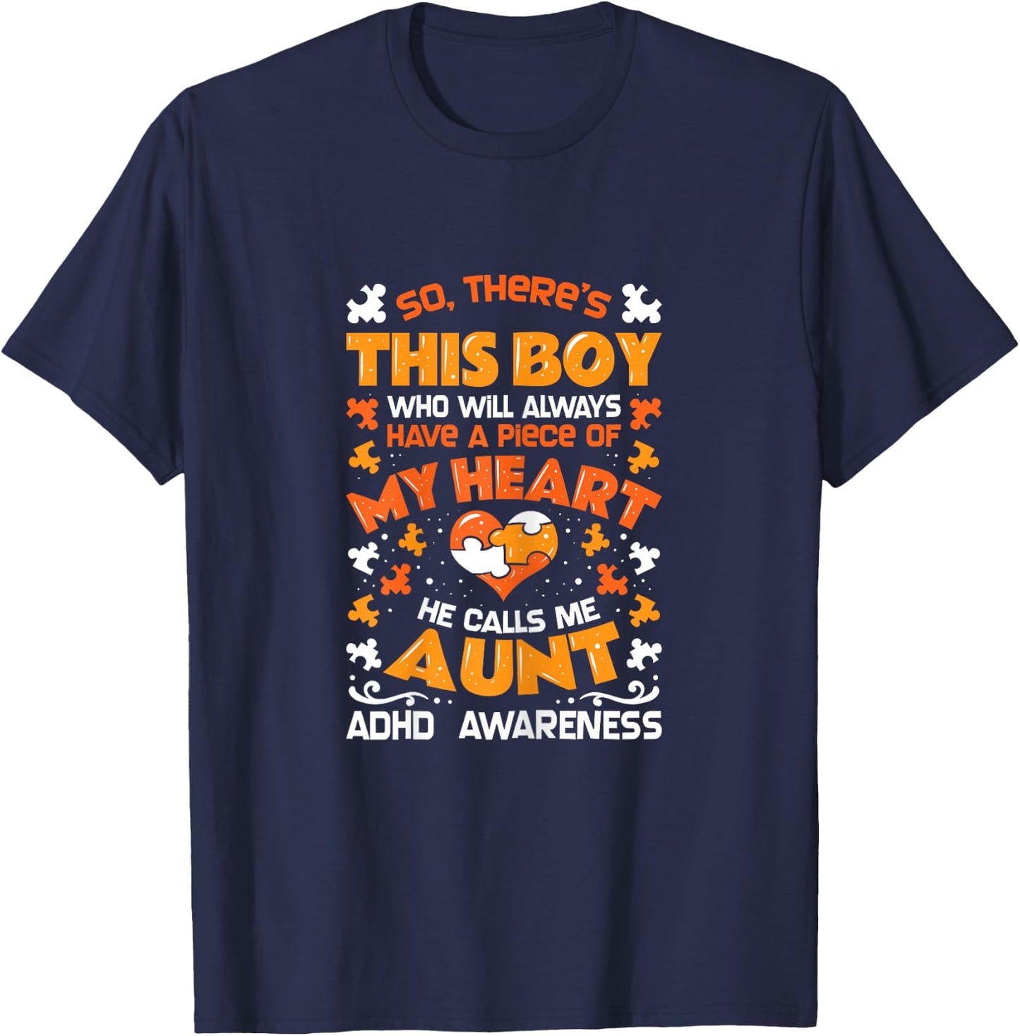 ADHD Awareness - Neurodiversity ADHD Aunt T-Shirt - T-Shirt | Navy