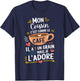 Mon Cousin Comme le Café – Gift Humour Coffee , Black, S T-Shirt - T-Shirt | Navy
