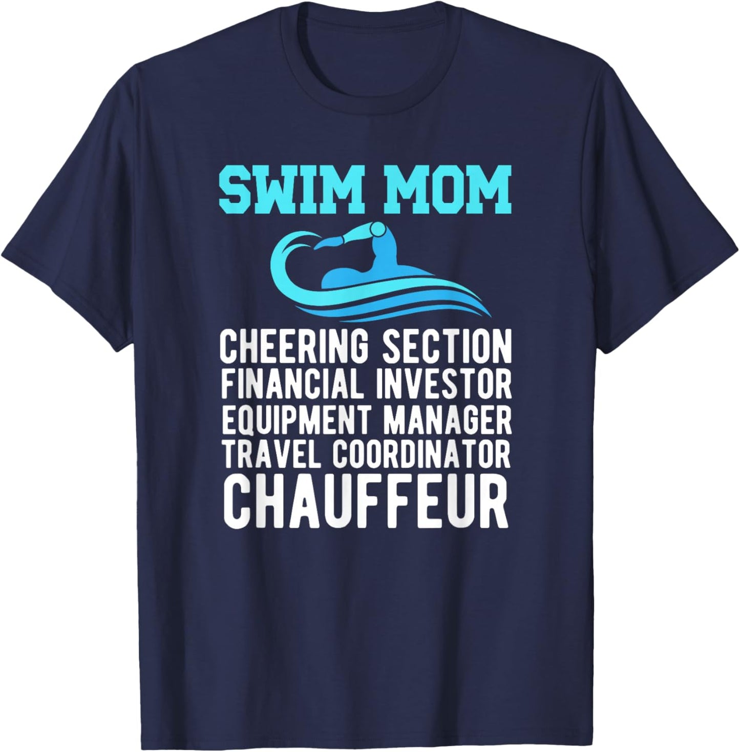 Swim Mom Definition Swimming Mom Of A Swimmer Mama T-Shirt - T-Shirt | Navy