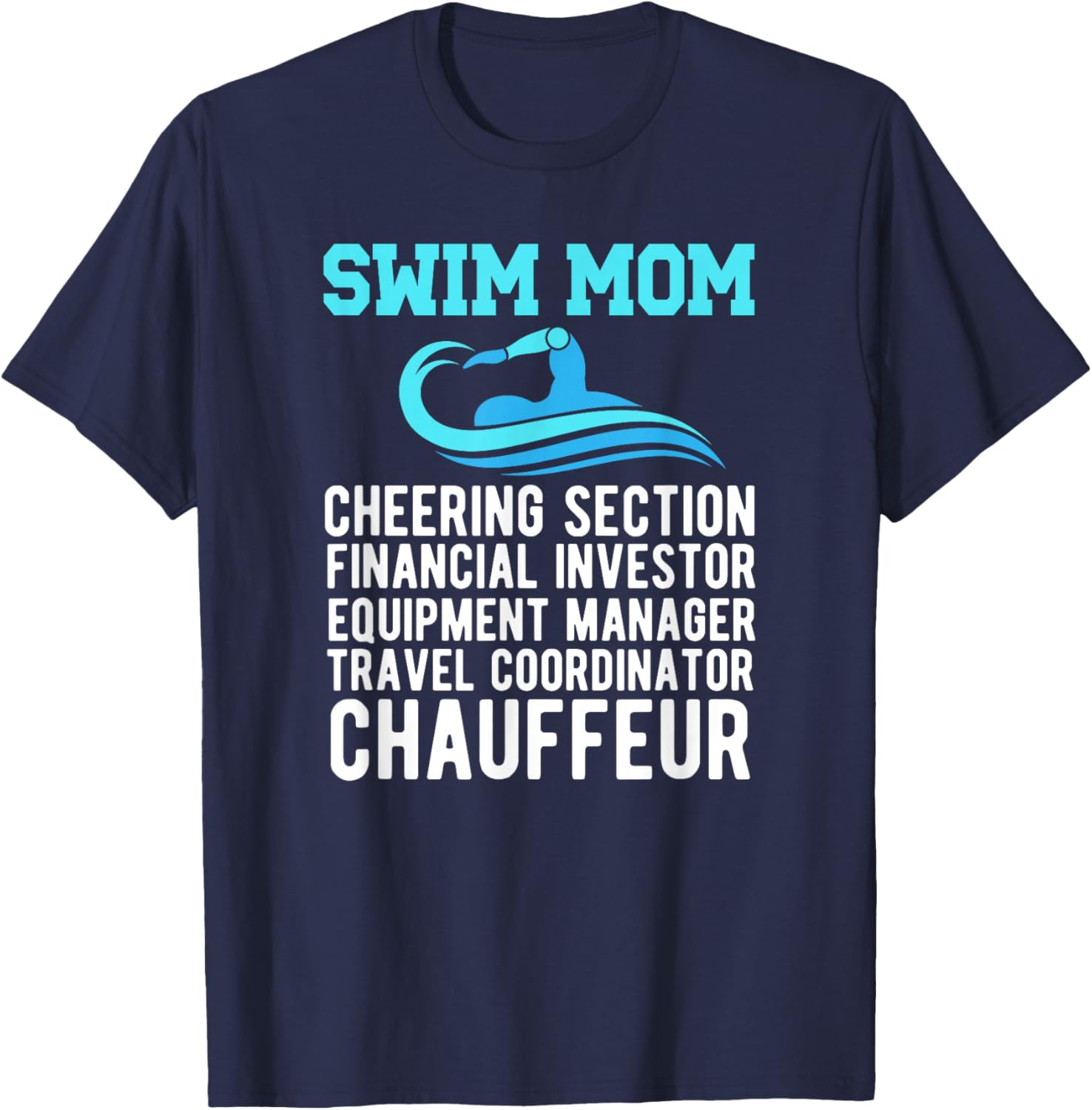 Swim Mom Definition Swimming Mom Of A Swimmer Mama T-Shirt - T-Shirt | Navy
