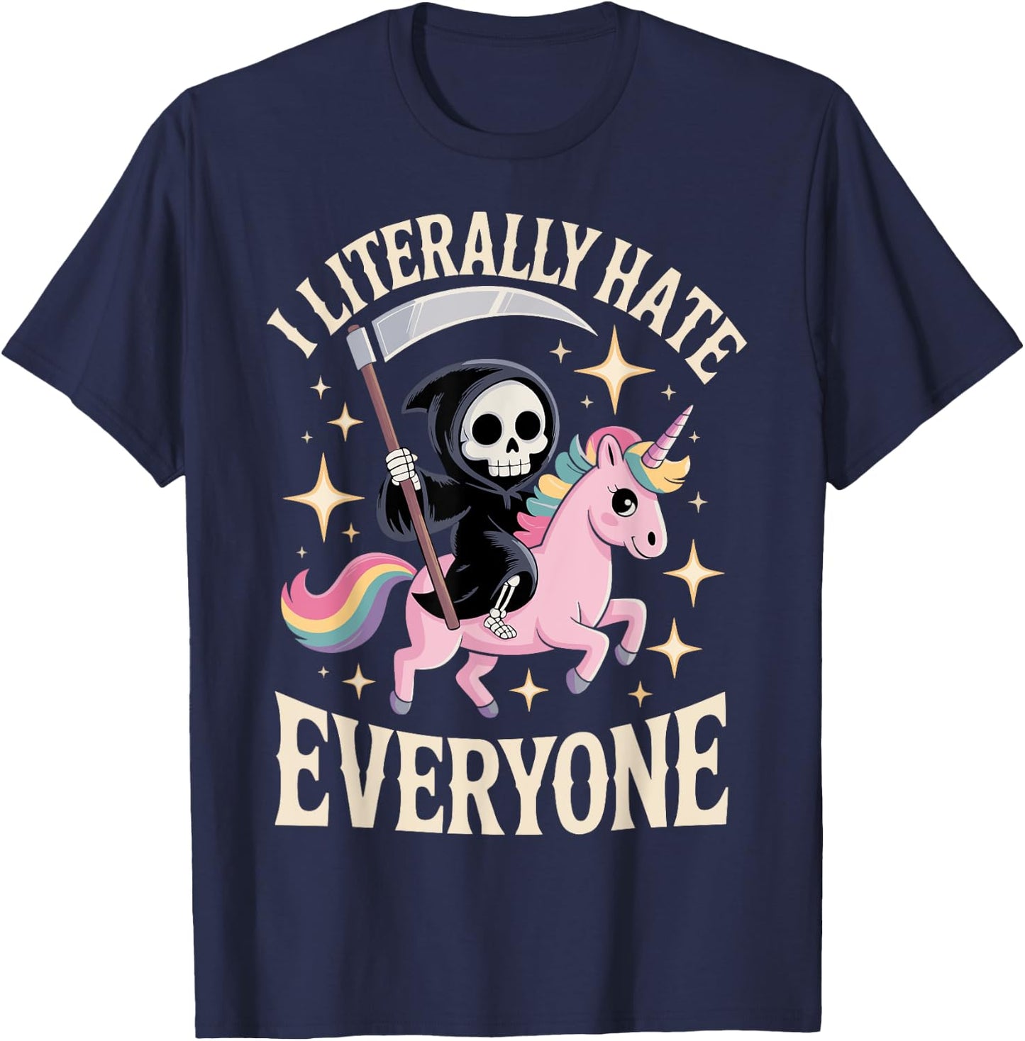 I Literally Hate Everyone T-Shirt - T-Shirt | Navy