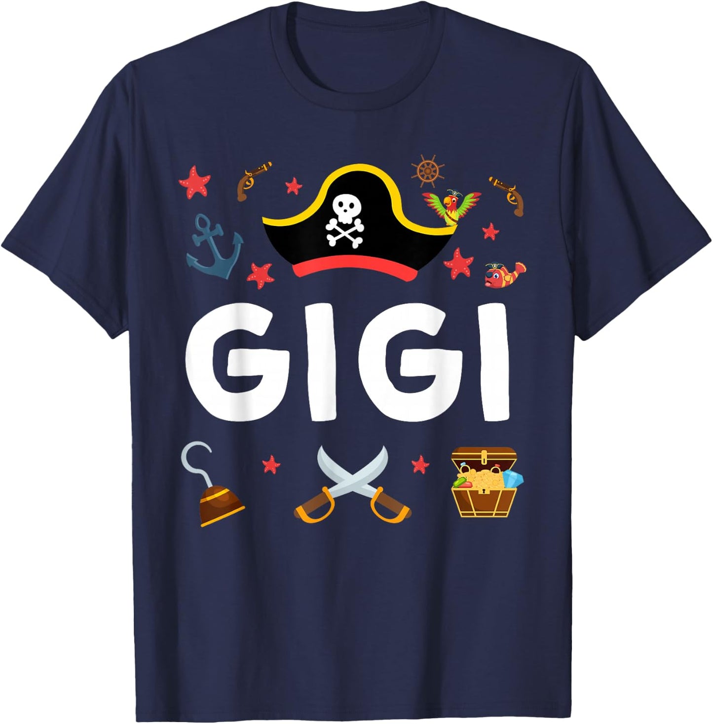 Pirate Gigi Pirate's Hat Matching Family Pirate Birthday T-Shirt - T-Shirt | Navy