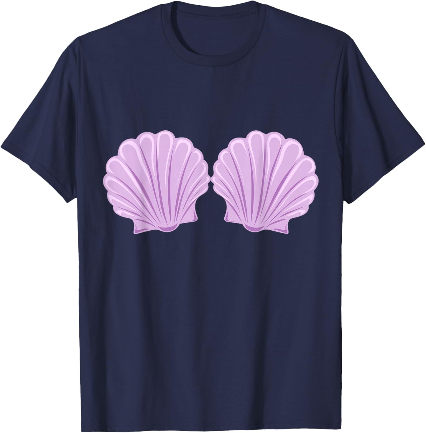 Mermaid Sea Shell Bra Costume T-Shirt - T-Shirt | Navy