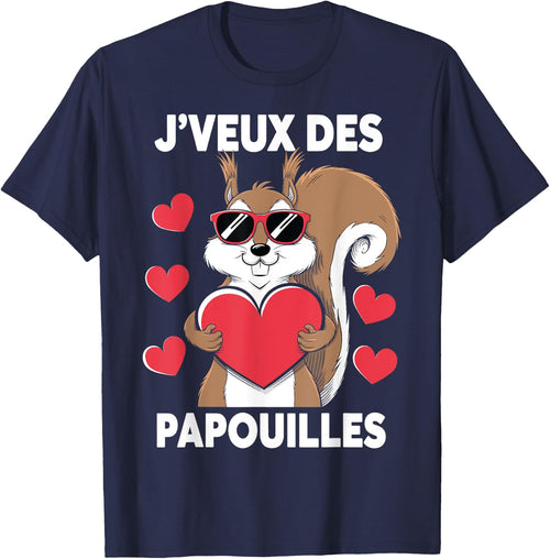 I Want Papouilles Love Couple Humor Valentine's Day , Black, S