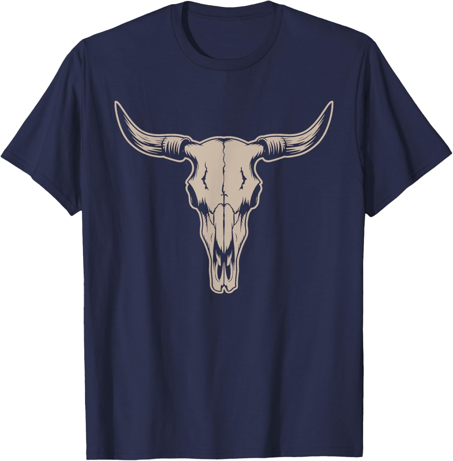 Boho Cow Skull T-Shirt - T-Shirt | Navy